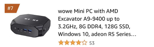 Ranked No.7 in Mini PC Category on Prime Day 2023