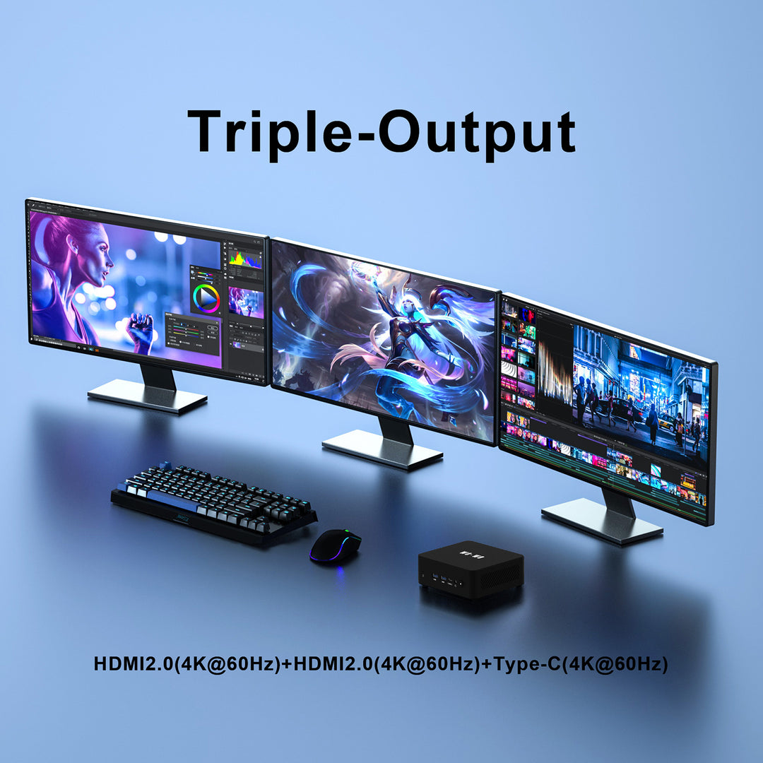 TRIGKEY Mini PC Ryzen 5 AMD R5 5500U 6C/12T 16G DDR4 500G M.2 NVME