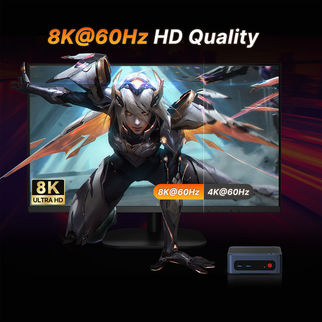 wo-we P8 Mini PC AMD Ryzen 5 7640HS (Max 5.0GHz) 6C/12T Gaming PC, 32GB DDR5 RAM 1TB PCIe4.0 SSD, USB4 Support 8K, Dual 2.5GbE LAN WIFI6E/BT5.2,HDMI,DP, Radeon 760M Micro PC,Business,Home