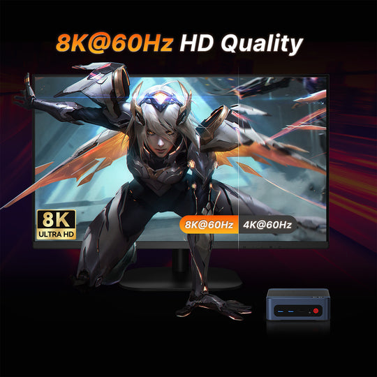 wo-we P8 Mini PC AMD Ryzen 5 7640HS (Max 5.0GHz) 6C/12T Gaming PC, 32GB DDR5 RAM 1TB PCIe4.0 SSD, USB4 Support 8K, Dual 2.5GbE LAN WIFI6E/BT5.2,HDMI,DP, Radeon 760M Micro PC,Business,Home