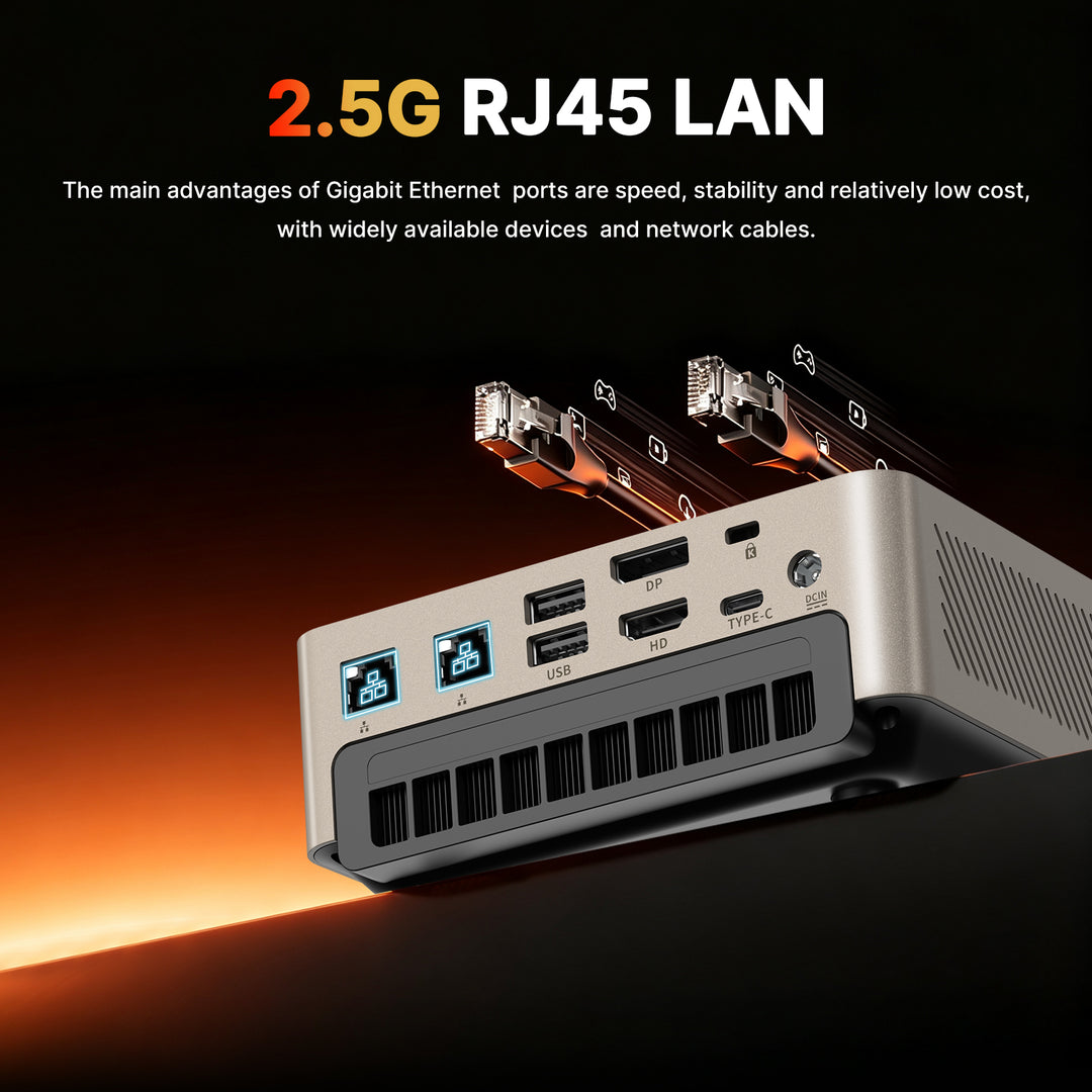 wo-we AM4 Upgradeable CPU H7 Mini PC AMD Ryzen 3 3200G, 8GB DDR4 256GB SSD ,2×2.5G LAN, WiFi 6E/BT 5.2