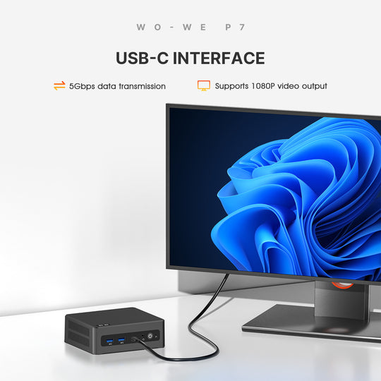 wo-we P7 Mini PC AMD Ryzen 5 3501U 8GB DDR4 Upgradeable RAM, 256GB SSD
