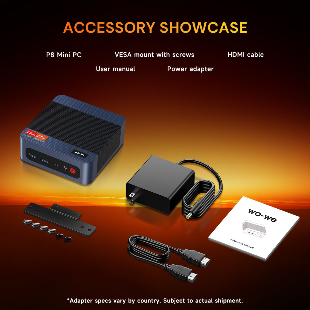 wo-we P8 Mini PC AMD Ryzen 5 7640HS (Max 5.0GHz) 6C/12T Gaming PC, 32GB DDR5 RAM 1TB PCIe4.0 SSD, USB4 Support 8K, Dual 2.5GbE LAN WIFI6E/BT5.2,HDMI,DP, Radeon 760M Micro PC,Business,Home