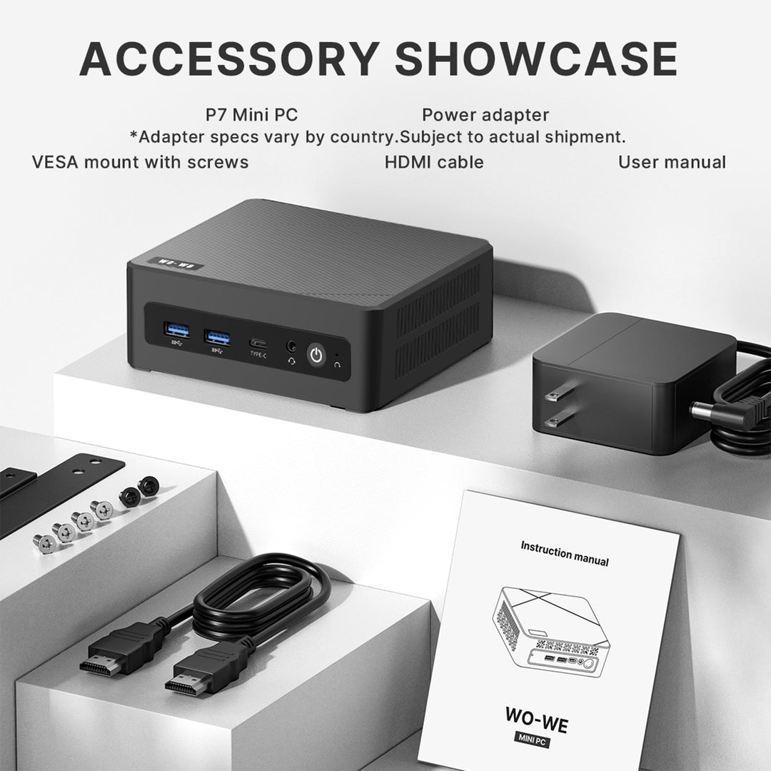 wo-we P7 Mini PC AMD Ryzen 5 3501U 8GB DDR4 Upgradeable RAM, 256GB SSD