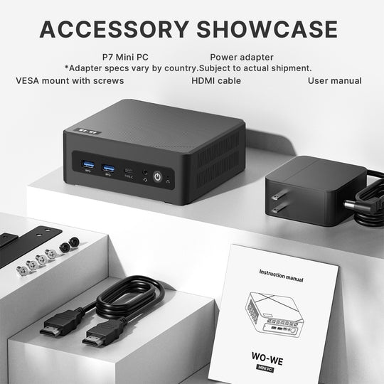 wo-we P7 Mini PC AMD Ryzen 5 3501U 8GB DDR4 Upgradeable RAM, 256GB SSD
