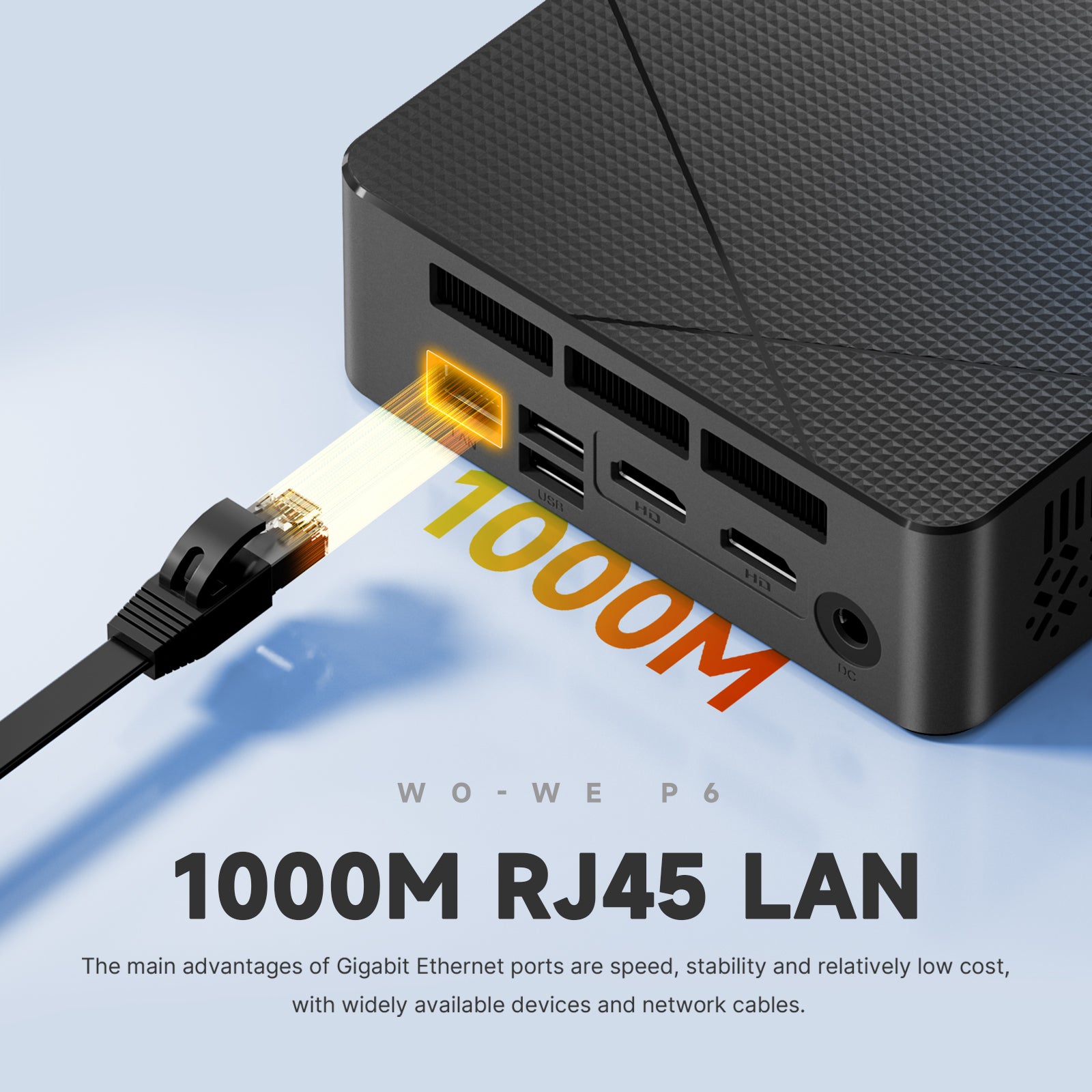 wo-we P6 Mini PC AMD Ryzen 5 3550H (Max 3.7GHz) Mini Computers, 16GB D