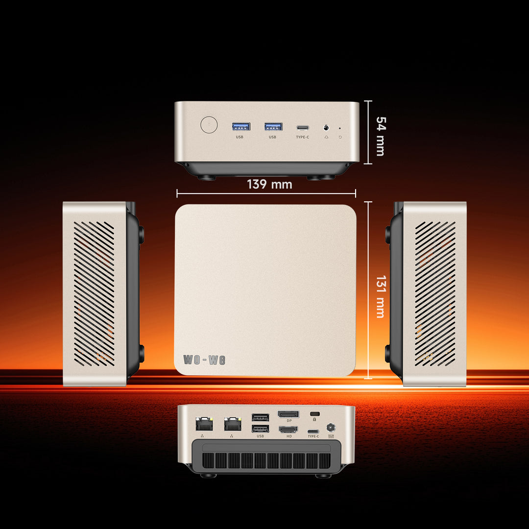 wo-we AM4 Upgradeable CPU H7 Mini PC AMD Ryzen 3 3200G, 8GB DDR4 256GB SSD ,2×2.5G LAN, WiFi 6E/BT 5.2