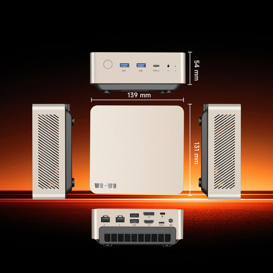wo-we AM4 Upgradeable CPU H7 Mini PC AMD Ryzen 3 3200G, 8GB DDR4 256GB SSD ,2×2.5G LAN, WiFi 6E/BT 5.2