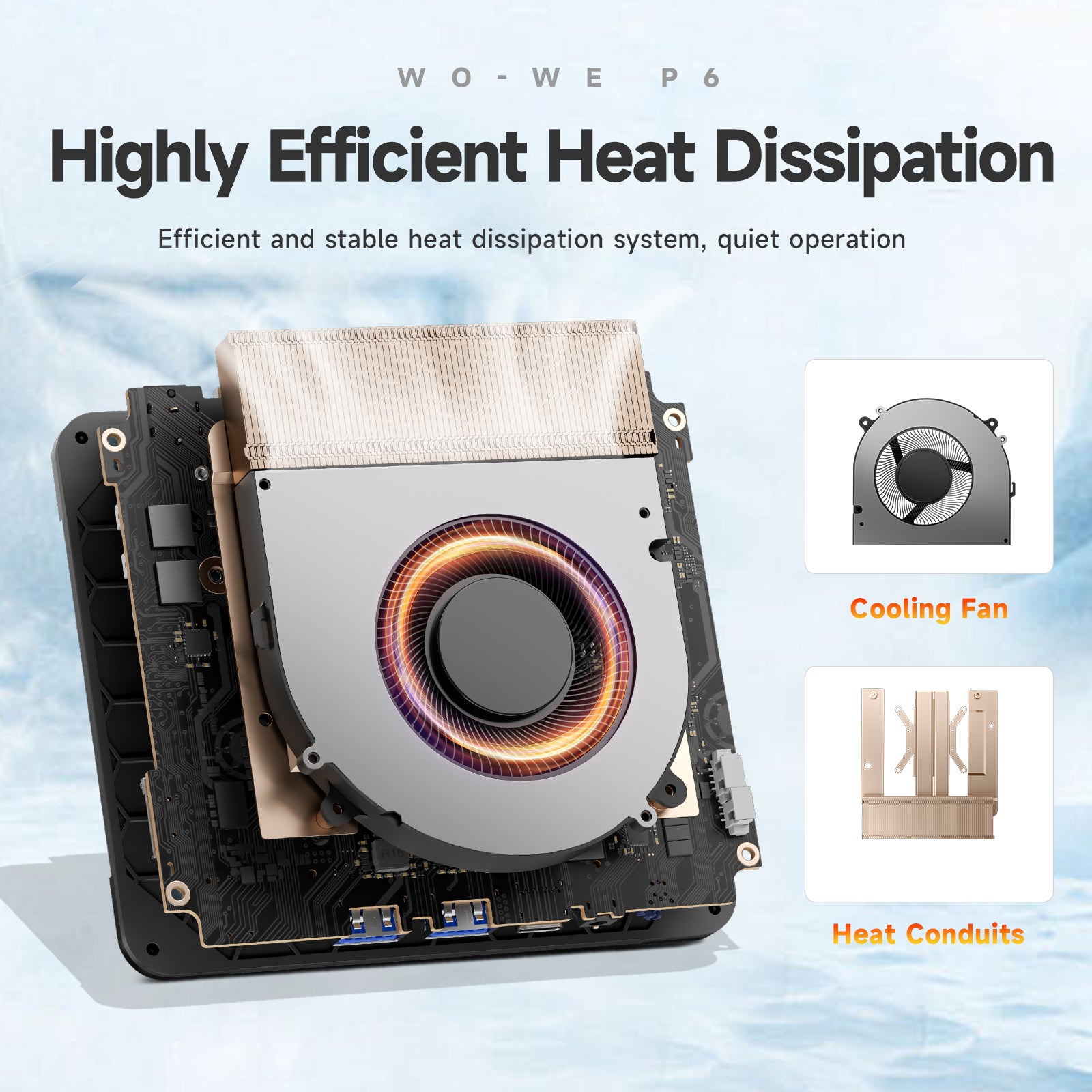 wo-we P6 Mini PC AMD Ryzen 5 3550H (Max 3.7GHz) Mini Computers, 16GB D