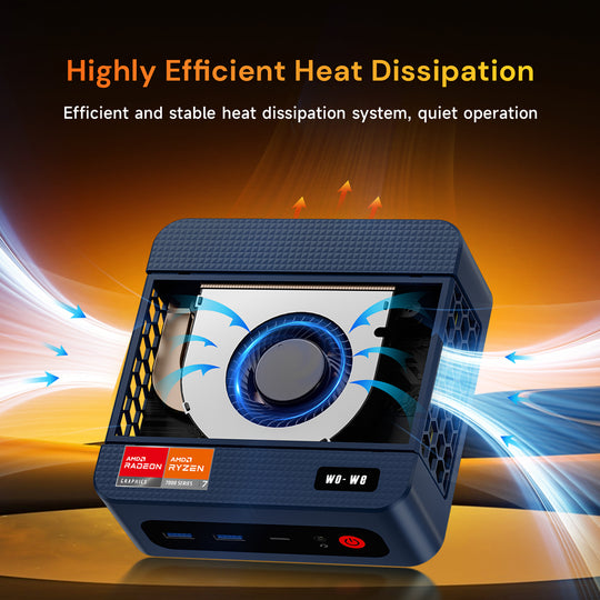 wo-we P8 Mini PC AMD Ryzen 5 7640HS (Max 5.0GHz) 6C/12T Gaming PC, 32GB DDR5 RAM 1TB PCIe4.0 SSD, USB4 Support 8K, Dual 2.5GbE LAN WIFI6E/BT5.2,HDMI,DP, Radeon 760M Micro PC,Business,Home