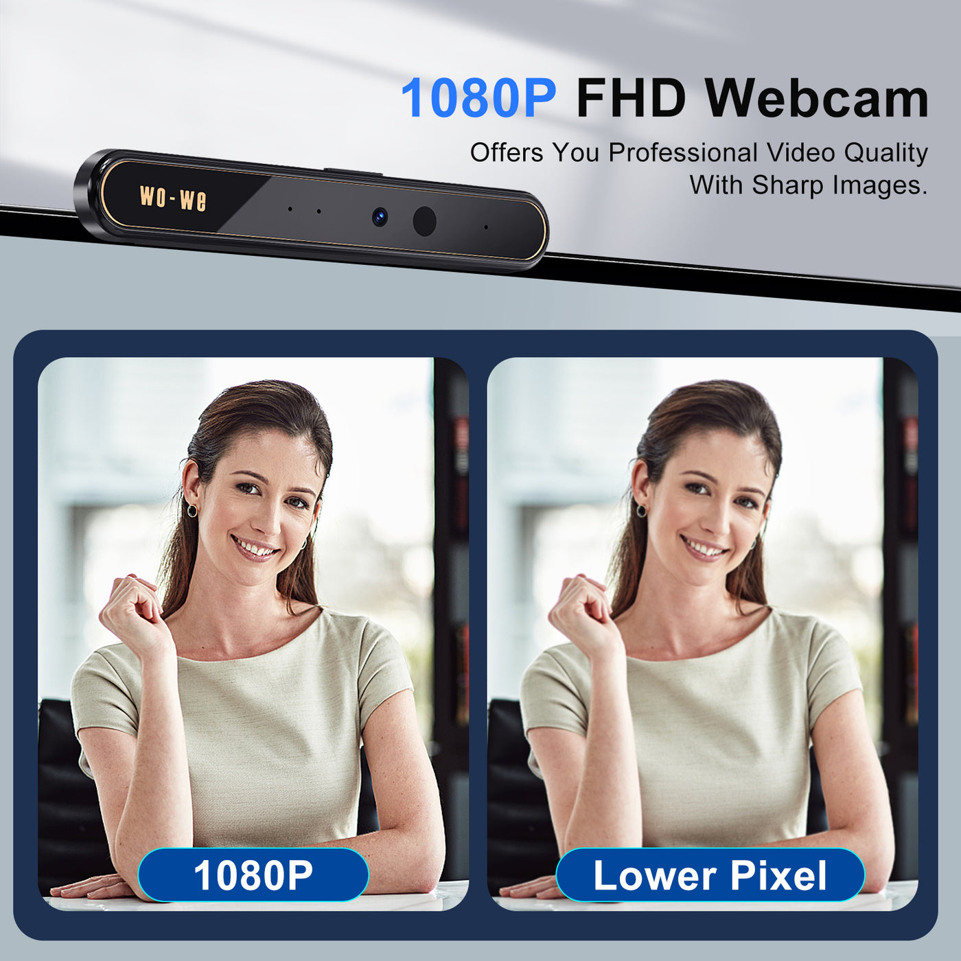 Wo-We Windows Hello Face Recognition 1080P Webcam