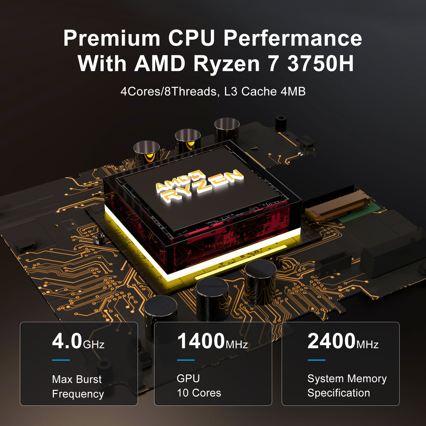 Wo-We Mini PC with AMD Ryzen 7 3750H, Radeon RX Vega 10 Graphics, 8G D –  wo-we