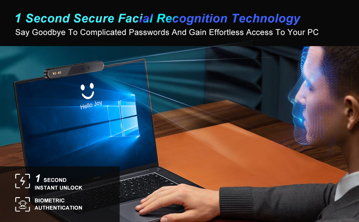Wo-We Windows Hello Face Recognition 1080P Webcam